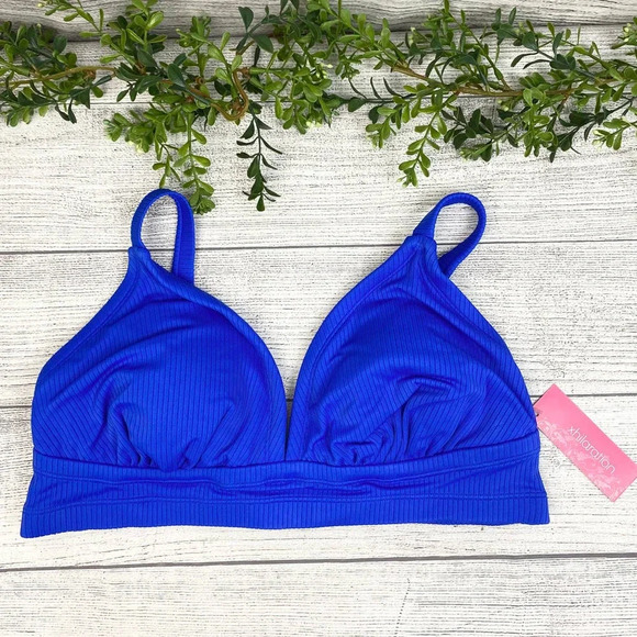 NEW XILARAHATION Womens Cobalt Blue Bikini Swim Top 14W - Picture 1 of 8